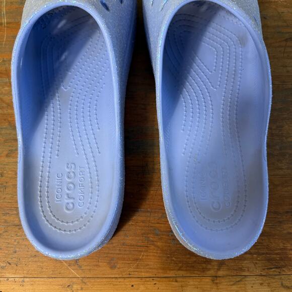 Crocs Classic Platform Glitter Womens 11 Moon Jelly Purple Slide 208233-5Q6 - Picture 6 of 11